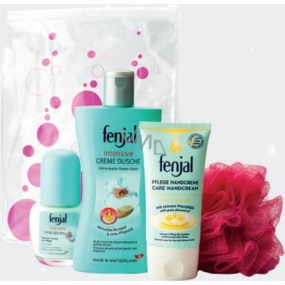 Fenjal Intensive hand cream 75 ml + shower cream 200 ml + roll-on deodorant 50 ml + massage cloth 1 piece, cosmetic set
