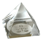 Crystal Glass Pyramid Clear, Zodiac Sign Libra