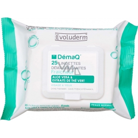 Evoluderm Remover Wipes Makeup Remover Moisturized Wipes For Eyes And Neck For Normal And Mixed Skin 25 Pieces