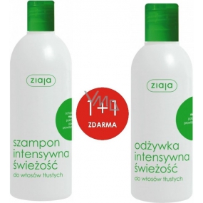Ziaja Intense freshness shampoo for oily hair 400 ml + Intense freshness conditioner for oily hair 200 ml, duopack
