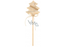 Christmas tree knitted beige groove 6 cm + skewers