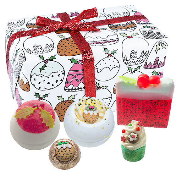 Bomb Cosmetics Pudding dreaming - Figgy Pudding ballistics 2x160 g + ball 30 g + block 50 g + soap 100 g, cosmetic set