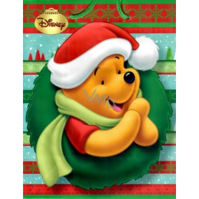 Ditipo Gift paper bag 23 x 9.8 x 17.5 cm Disney Winnie the Pooh with santa hat