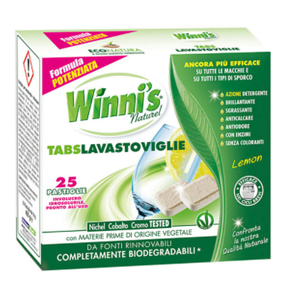 Winnis Eko Tabs Lavastoviglie Lemon dishwasher tablets without phosphates and dyes 25 tablets
