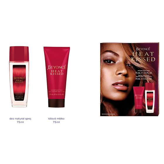 Beyoncé Heat Kissed perfumed deodorant glass 75 ml + body lotion 75 ml, cosmetic set for women