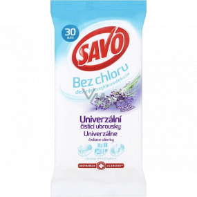 Savo Lavender universal disinfectant cleaning wipes without chlorine 30 pieces