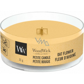 WoodWick Oat Flower - Oat flower scented candle with wooden wick petite 31 g