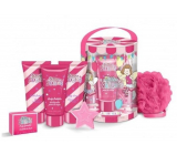 Grace Cole Flying Chairs sparkling bath ball 50 g + bath confetti 25 g + bath foam 50 ml + cleansing gel 50 ml + body cream 50 ml + nylon washcloth for children cosmetic set