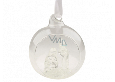 Glass nativity scene 8 cm