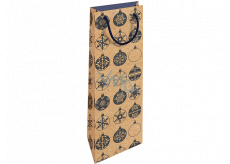 Nekupto Gift kraft bottle bag 15 x 40 cm Christmas blue flask 616 WHLH