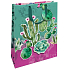 Nekupto Gift Paper Bag Matte 22.3 x 33.3 x 10 cm Cacti with 3D Cactus Application 1695 LBL