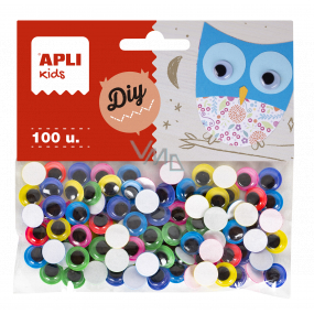 Apli Movable eyes self-adhesive colored round 10 mm 100 pieces, 18255