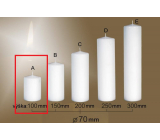 Lima Gastro smooth candle cylinder ice white 70 x 100 mm