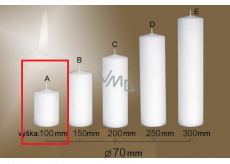 Lima Gastro smooth candle cylinder ice white 70 x 100 mm