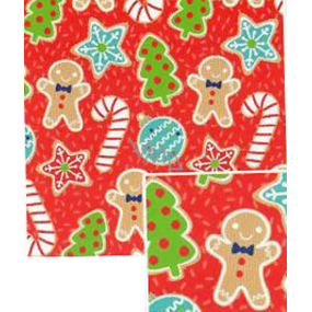 Nekupto Christmas gift wrapping paper 70 x 500 cm Red gingerbread
