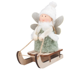 Angel on a sleigh in a fur coat 13 cm