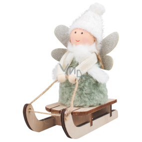 Angel on a sleigh in a fur coat 13 cm