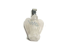 Quartz Angel guardian pendant natural stone hand cut 2 - 2,2 cm, the most perfect healer