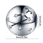 Taurus zodiac sign, pendant for bracelet silver + cubic zirconia, ball 9 mm 1 piece