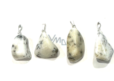 Opal dendritic Trommel pendant natural stone M, approx. 2,5 cm, lucky stone