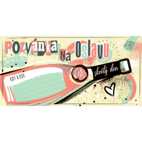 Nekupto Invitation to a birthday party Wine 20 x 10 cm 5 pieces