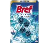 Bref Premium 4 Blue Aktiv Color Ocean WC blok pro hygienickou čistotu a svěžest Vaší toalety, zabarvuje vodu do modra 2 x 50 g, duopack