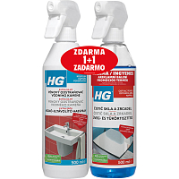 HG Foam Cleaner for Limescale, 500 ml + Free HG Glass and Mirror Cleaner 500 ml