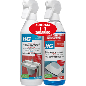 HG Foam Cleaner for Limescale, 500 ml + Free HG Glass and Mirror Cleaner 500 ml