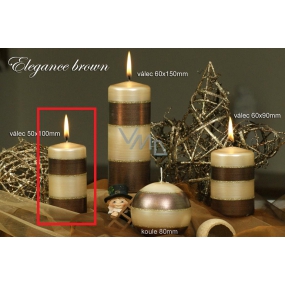 Lima Elegance Brown candle beige cylinder 50 x 100 mm 1 piece