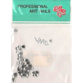 Professional Art Nails nail decorations rhinestones hearts silver 1 pack