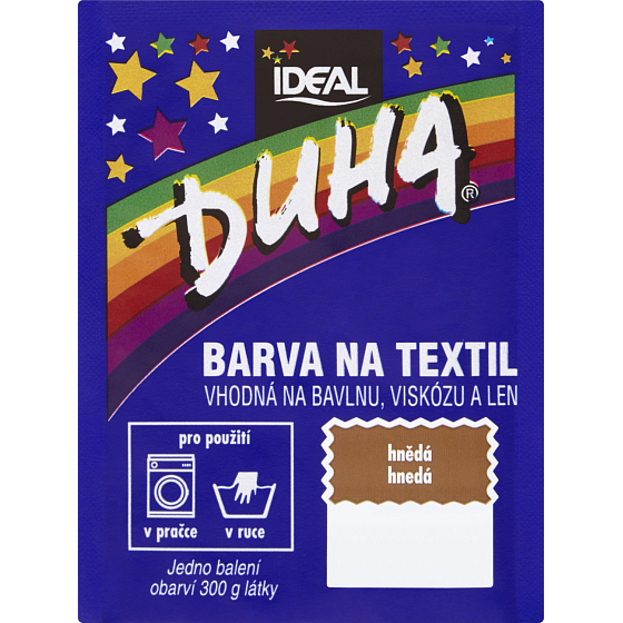 Ideal Rainbow brown, fabric dye for cotton, viscose, and linen, for 300 g of fabric, 15 g