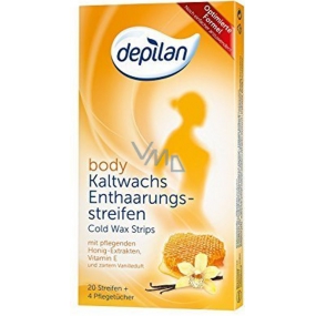 Depilan Kaltwachs body depilatory tapes for the body 20 pieces and moisturizing wipes 4 pieces