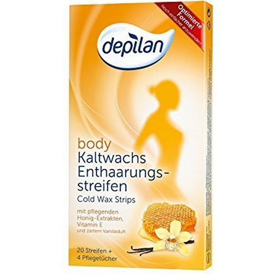 Depilan Kaltwachs body depilatory tapes for the body 20 pieces and moisturizing wipes 4 pieces