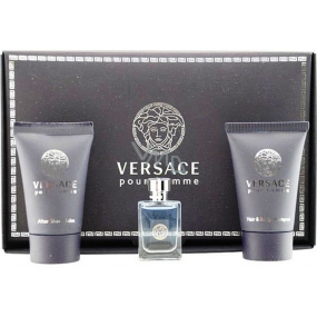 Versace pour Homme eau de toilette 5 ml + shower gel 25 ml + aftershave 25 ml, gift set