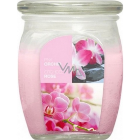 Bolsius Aromatic Pink Orchid - Pink orchid scented candle in glass 92 x 120 mm 830 g, burning time 100 hours