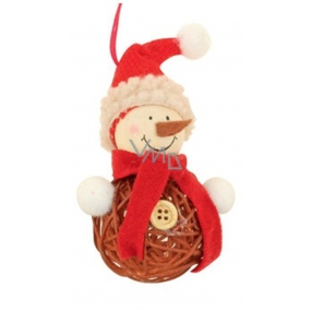 Rattan snowman for hanging 11 cm No.2
