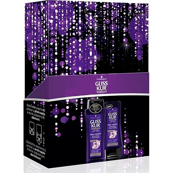 Gliss Kur Fiber Therapy shampoo for strenuous hair 250 ml + conditioner 200 ml, cosmetic cassette