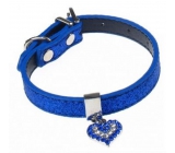 Tatrapet Lurex blue collar decorated - heart 1,5 x 37 cm