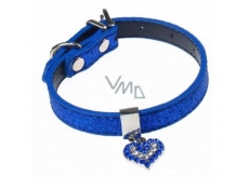 Tatrapet Lurex blue collar decorated - heart 1,5 x 37 cm