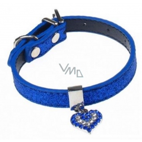 Tatrapet Lurex blue collar decorated - heart 1,5 x 37 cm