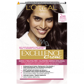 Loreal Paris Excellence Creme hair color 200 Black-brown