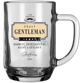 Nekupto League of Real Gentlemen Beer glass Real Gentleman - distinctive, intelligent, strong and stylish 500 ml