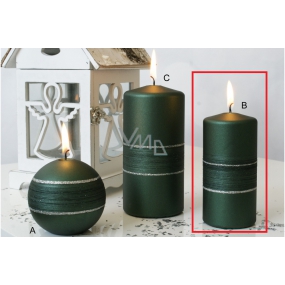 Lima Sparkling candle green matt cylinder 60 x 120 mm 1 piece