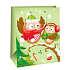 Ditipo Gift paper bag 6.4 x 13.6 x 32.7 cm light green 2 owls glossy laminated AB