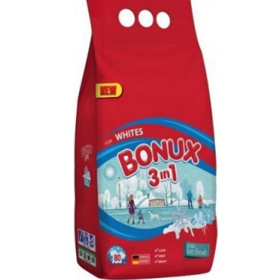 Bonux White Polar Ice Fresh 3in1 laundry detergent for white clothes 80 washes 6 kg