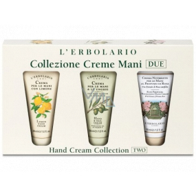 L'Erbolario Lemon hand cream 30 ml + Olive oil and vitamin E hand and nail cream 30 ml + Provencal rose hand cream 30 ml, cosmetic set
