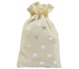 Fabric bag with silver stars 20 x 32 cm