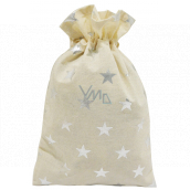 Fabric bag with silver stars 20 x 32 cm