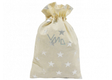 Cloth bag with silver stars 20 x 32 cm