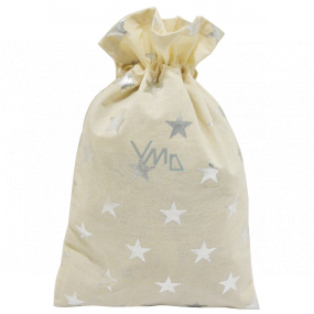 Cloth bag with silver stars 20 x 32 cm
